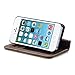 kwmobile Wallet Case Compatible with Apple iPhone SE (1.Gen 2016) / 5 / 5S - PU Leather Book Style Protective Cover - Brown