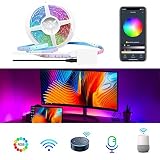 Smart LED Strip Lights, LUMIMAN WiFi RGBW 1400 Lumens, Remote Control Kit 16.4ft 150leds 5050 Waterproof IP65, Work with Apple siri Shortcuts, Compatible with Alexa and Google Assistant