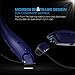 Mpow Jaws Gen-3 Bluetooth Headphones W/Case, Wireless Neckband Headset V4.1 W/Call Vibrate Alert, 13 Hours Playtime & CVC 6.0 Noise Cancelling Mic, Wireless Neckband Headphone W/Magnetic Earbuds,Blue