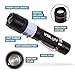 VMLight Cree LED USB Rechargeable Tactical Flashlight Travel Camping Torch Adjustable Focus Waterproof Battery 18650 Included, Night Light Option 3 Mode High Bright XML T6, 500 Lumen, White/Red