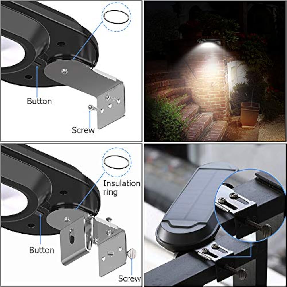 Solar Gutter Lights Outdoor, Super Bright 18 LED Deck Waterproof Wall