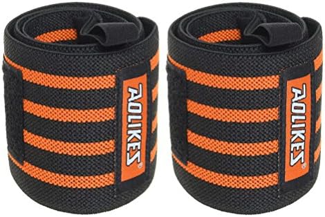 ilooper 22" Wrist Wraps Braces Support Belt Straps Protector with Thumb Loops for Weightlifting,Crossfit,Workout,Gym ,Bodybuliding,1 Pair Orange