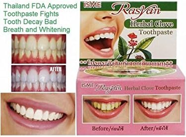 2 X ISME RASYAN HERBAL CLOVE TOOTHPASTE WHITENING TEETH ANTI BACTERIA 25 g.