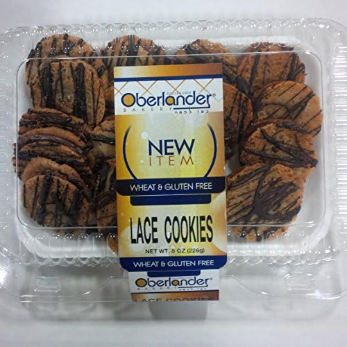 Oberlander Gluten Free Lace Cookies | Chewy, Chocolate Drizzled Cookie Contains No Gluten, Soy, Dairy, Lactose or Trans Fat | Certified Kosher For Passover | 8 Ounces