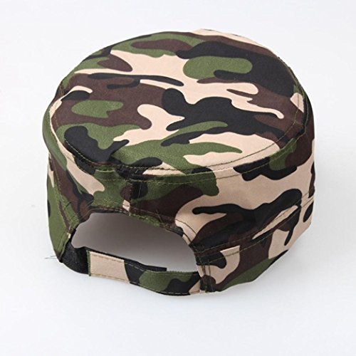 Tpingfe Outdoor Camo Tactical Plain Vintage Army Military Cadet Style Cap Hat Adjustable (E)