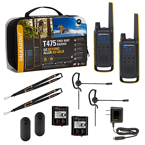 Motorola Talkabout T800 TwoWay Radios, 2 Pack, Black/Blue & T475