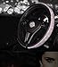 Carfond PU Leather Crystal Steering Wheel Cover, with Bling Bling Rhinestones 15 inch Black/siilver