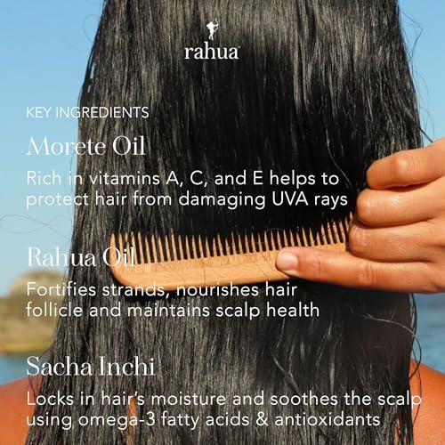 Rahua Hydration Detangler + UV Barrier - Leave-In Spray for All Hair Types - Vegan Heat Protectant and Anti-Frizz Mist with Morete Oil, Sacha Inchi and Mango - Color Safe - 6.5 Fl Oz