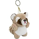 Cute Plush Keychain Kawaii Accessories Decorative Pendants for Backpacks Gifts for Women (Brown Raccoon)