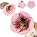 AnnaEye Pet Recovery Pet Cone E-Collar for Cats and Small Dogs - Comfortabe Flower Pattern Elizabethan Collar Pink S