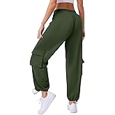 Women's Cargo Pants Water Resistant Lightweight Drawstring Hiking Joggers Base Jump Parachute Pants