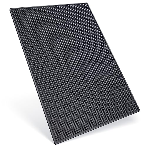Noverlife Gray Barber Station Pad, 18x12in Thick Durable Service Bar Mat Nonslip Bar Service Spill Mat, Heavy Duty Salon Rubber Ma for Hair Styling Tools, Barbershop and Hair Salon Work Station Mat