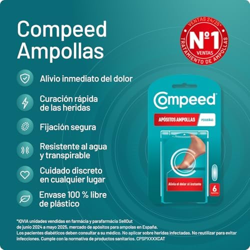 Ampolas pequenas, curativos hidrocoloides para os pés, Pack 6 unidades