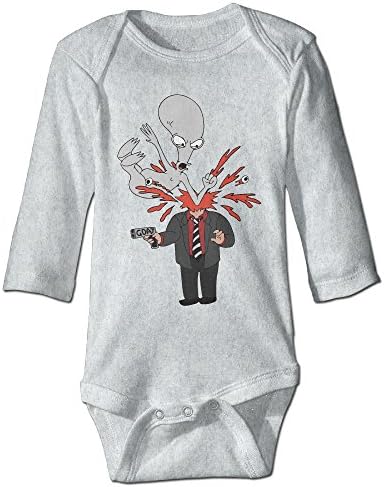 Infant American Dad Roger Slam Unisex Baby Onesie Bodysuit Long-sleeve Ash 24 Months