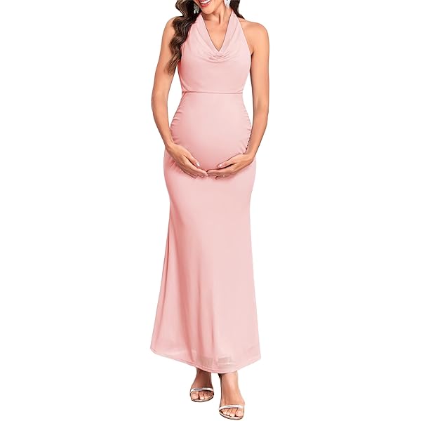 One Shouler Maternity Mermaid Dress with Flowing Ruffle Tassel Bodycon  Pregnancy Dresses Baby Shower, Without Belt, Grey Blue, Small at Amazon  Women's Clothing store