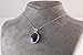 Sterling Silver Natural Dark Blue Lapis Lazuli Gemstone Oval Handcrafted Pendant Necklace 18+2 inches Chain