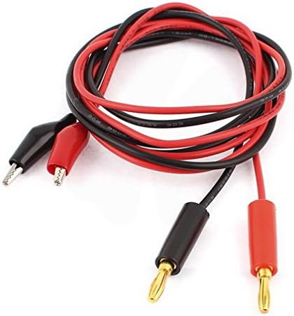 Ugtell Testers 2pcs Alligator Clip Test Lead to Banana Line Cable 1.3M Black Red
