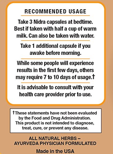 100% All Natural Herbal Formulation that Provides Pure Sleep Support. Nidra Sets the Stage for a Good Night’s Sleep by Relaxing and Calming the Mind and Body.