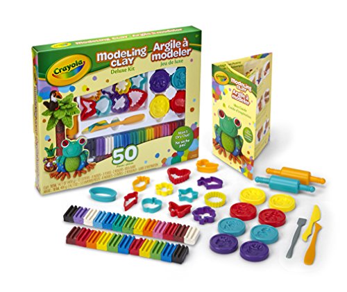 Crayola; Modeling Clay Deluxe Kit; Art Tools; 50 Pieces; Soft, Pliable Clay Won t Dry Out