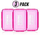Food Storage Containers - Plastic Meal Prep Containers - Motivational, Multi Colored, Three Pack & 100% Leak Proof (3 Pack, Strong is Sexy)