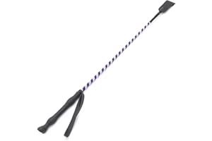 Jeffers Equine Glitter Ribbon Crop Training Bat – 26 Inch Horse Riding Crop Stick with Rubber Grip Handle for Training, Jumping, Equestrian, Groundwork, Barrel Racing, Rodeo, Trail - Purple
