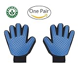 KACASUN Deshedding And Grooming Glove For Dogs And Cats - One Pair - Gentle And Efficient Pet Hair Removal glove - Perfect For Short, Medium And Long Hair Pets
