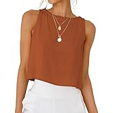IDEALSANXUN Womens Linen Crop Tank Tops 2026 Spring Summer Beach Sleeveless Tops