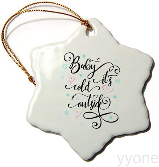 Download Amazon Com Yyone Ornament Baby Its Cold Svg Its Cold Outside 3 Inch Snowflake Porcelain Ornament Home Kitchen PSD Mockup Templates