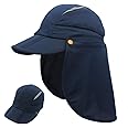 LLmoway Men Women Safari Fishing Sun Cap with Removable Neck Flap Quick Dry Hats