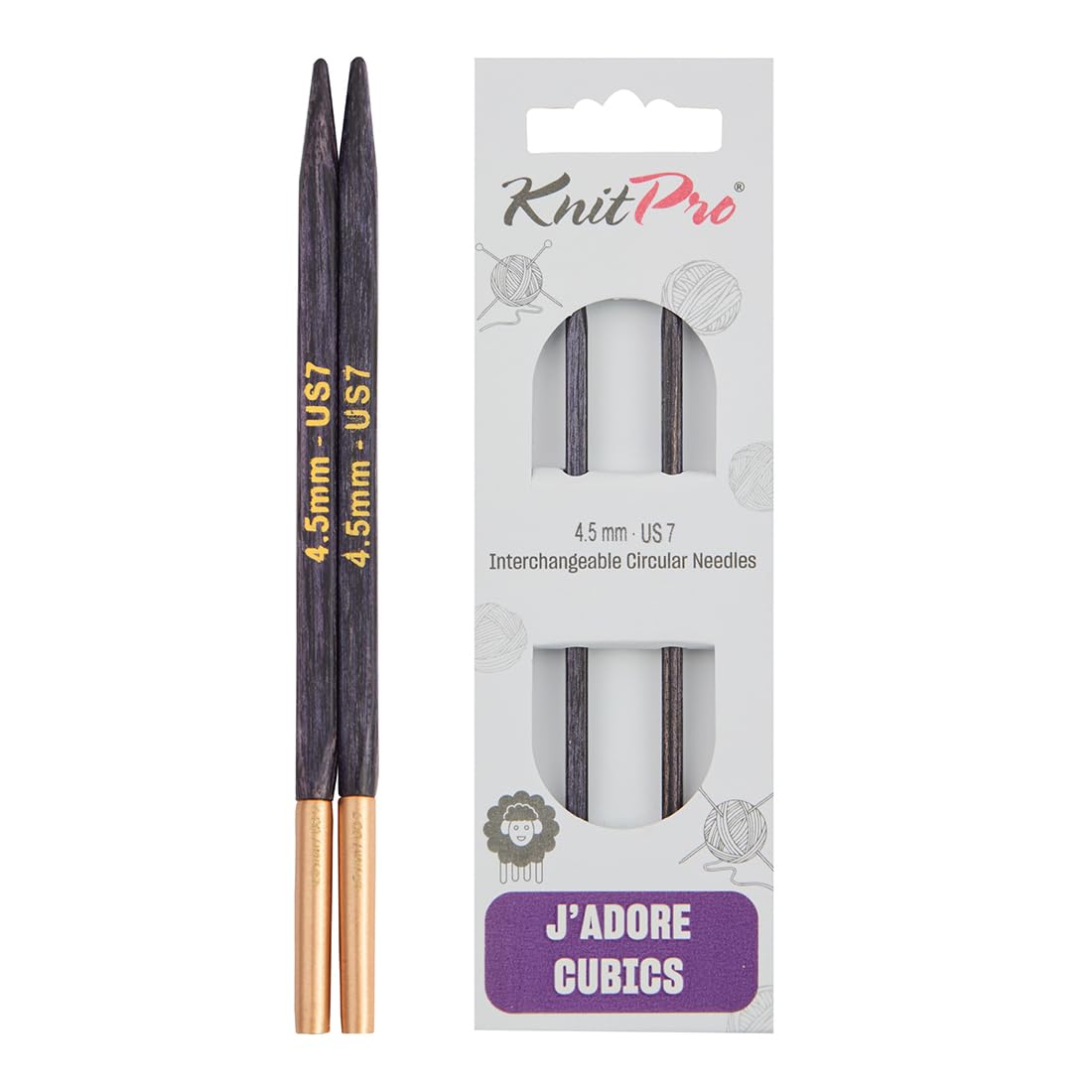 KnitPro J’Adore Cubics Interchangeable Circular Needles 5" (13cm) | 4.50mm