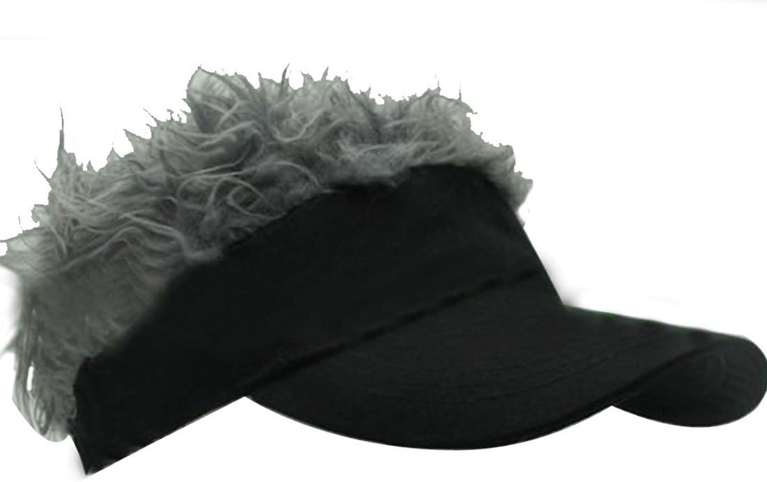 Lerben® Men Women Funny Sun Visor Cap Wig Peaked Cap Adjustable Baseball Cap with Fake Hair