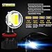 H11/H8/H9 LED Headlight Bulbs - Sampino Headlights All-in-One Conversion Kit 2Packs Low Beam/Fog Light Bulb 8000LM 5500K 12xCSP Chips Cool White