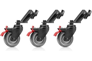 SHAPE Montreal Combo Wheels – Set of 3 Heavy-Duty 1" x 1" (25.4 × 25.4 mm) Non-Marking Swivel & Brake Casters – Smooth Brake 