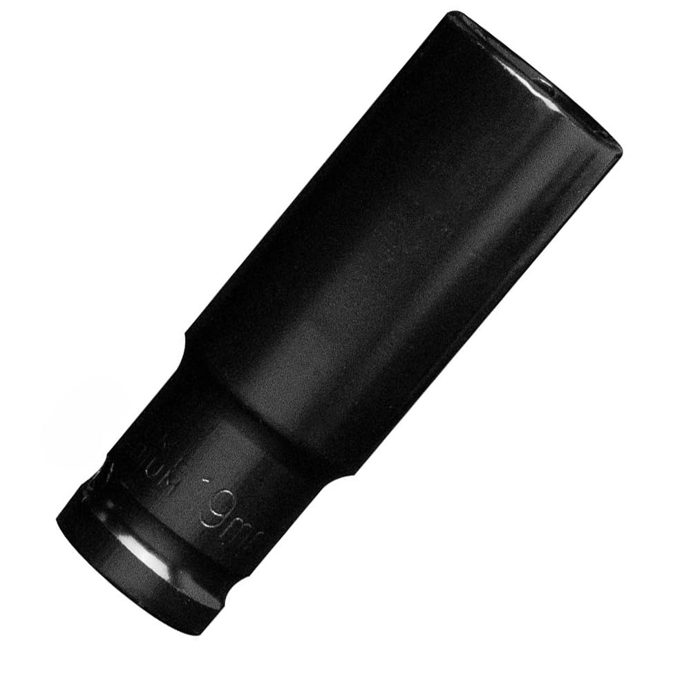 19MM Impact Socket 1/2 Inch Drive, Deep 6-Point Wheel Nut Socket Set, CR-MO for Easy Car Repair, Mechanical Maintenance, and Home Use (19MM)