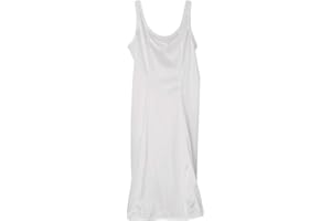 Little Things Mean A Lot Girls White Simple Princess Style Tea or Knee Length Nylon Slip with Adjustable Straps (Size 4-16)