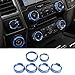 JOIN-WIT 6pcs Inner Air Conditioner & Audio & Trailer & 4WD Switch Knob Ring Button Cover Trim for Ford F150 XLT 2016 2017 (Blue)