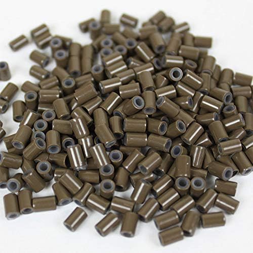 200 PCS Dark Brown Color 4mm Copper Silicone Micro Tube For I Stick Tip Human Hair Extension