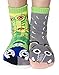 Peacock and Elephant Mismatched Socks Friends with Non Skid Grippers Kids Ages 4-8