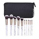 Tube Cosmetics Fency Makeup Brushes Set Professional Synthetic Make-up Brush Kit Marble Handle Design Eyeliner Eyeshadow Foundation Blush Powder Liuqids Cosmetics Tool With Opp Bags