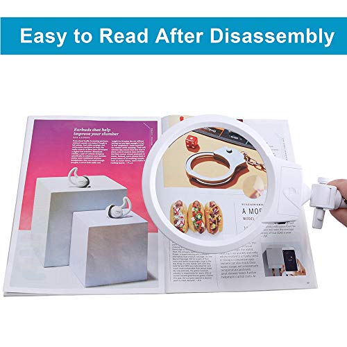 image for JUOIFIP Large Hands Free Magnifying Glass Folding & Hand held Jumbo 5.