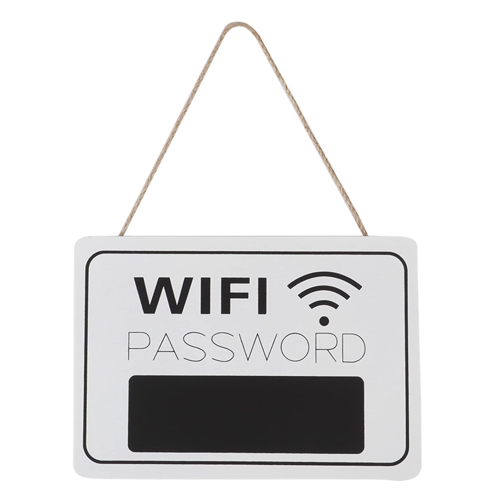 Hanging Chalkboard Signs, 7.8x5.4x0.2inch White Erasable Wooden Wi-Fi Password Display Signage Retro Hanging Blackboard for Coffee Shop