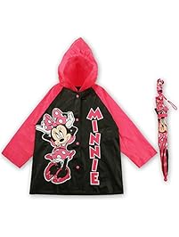 Disney Little Girls Frozen or Minnie Mouse Slicker and Umbrella Rainwear Set, Age 2-7