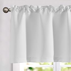 Vangao White Valances for Windows 16 Inch Valance