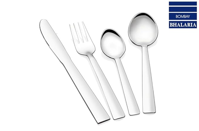 Bhalaria Sleek Cutlery Set, 24-Pieces, Silver