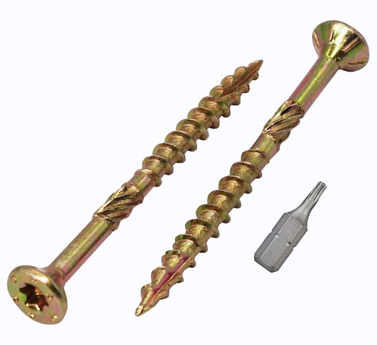 (Pack of 300 pcs) Yellow Zinc Plated Steel 3.0 x 35 mm Wood Screws, Torx Head, Type 17, Countersunk Head, Chipboard Screws (300, 3.0 x 35 mm)