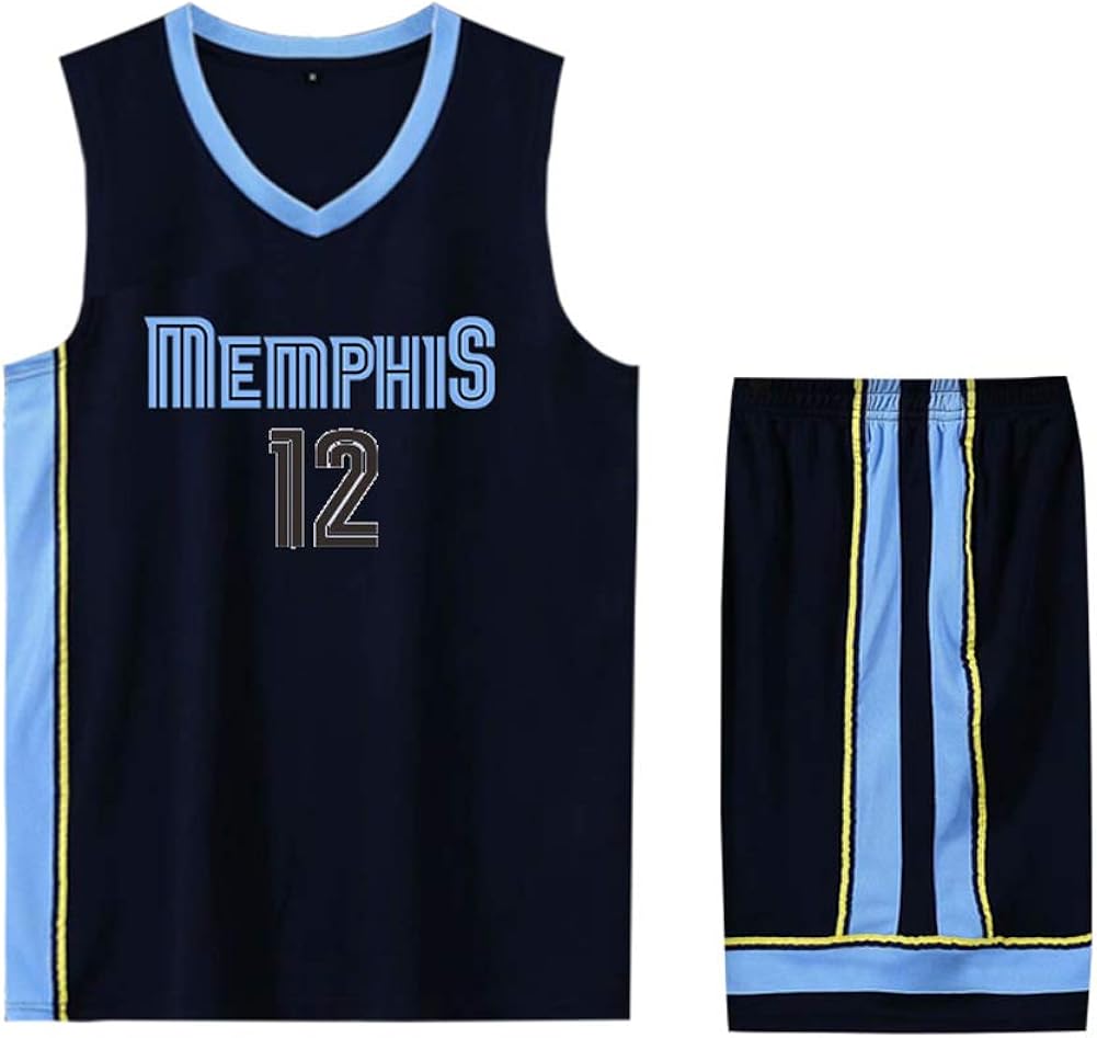 DFGH Kinder Basketball Trikot Set Memphis Grizzlies Nr. 12 Ja Morant