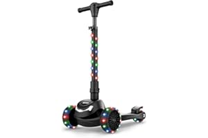 Jetson 3-Wheel Light-Up Kick Scooter, Lights on Stem & Wheels, Height Adjustable Handlebar, Rear Brake, Foldable, Ages 3+