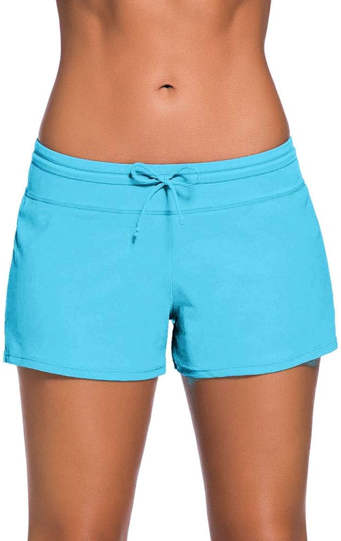 JINJINYI Women Adjustable Drawstring Swim Shorts Ladies Girls Swimwear