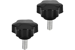 MroMax 2PCS M10x25mm Star Handle Knob Thread Replacement Tightening Screw Quick Disassembly Replacement Parts Clamping Handle Grip Screw Knob Black