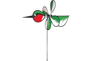 In the Breeze 2811 — Baby Hummingbird Ground Spinner — Small Wind Spinner for Gardens, Planters, Flower Pots, Yards